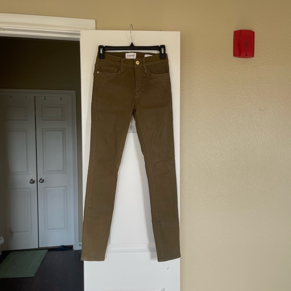 Frame Denim Green Skinny Jeans